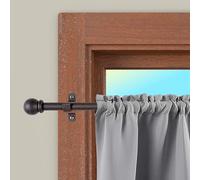 CINTACOR | Aste per Tende, Astina Decorativa in Metallo, Bastoni per Tende Allungabili con Viti e Ganci, Barra Regolabile | Diametro 10mm | Colore: Sfera Ruggine, 70-120cm