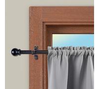 CINTACOR | Aste per Tende, Astina Decorativa in Metallo, Bastoni per Tende Allungabili con Viti e Ganci, Barra Regolabile | Diametro 10mm | Colore: Sfera Nero Oro, 50-75cm