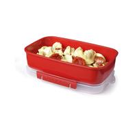 Sistema contenitore rettangolare per microonde | 1,25 l | privo di BPA | Rosso/trasparente