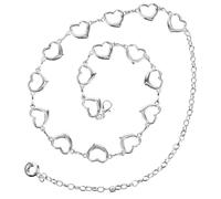 Cintura a Catena Cuore per Donna, Metallo Argento | Gioiello da Vita dal Gusto Semplice e Moderno, per Abiti, Jeans e Capispalla Oversize