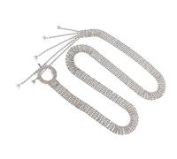 Cintura a catena da donna con strass pieni nappe cintura in vita cintura accattivante abito da sera festa decorazione in vita regolabile per abiti, Misura unica, come descritto, come descritto