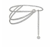 Cintura a Catena Donna, Multilivello Cintura Gioiello Cerimonia Cinta, Regolabile Cinture Donna Eleganti Chiudi Facilmente, Perfettamente In Forma, Applicabile a Vari Vestiti (Argento)