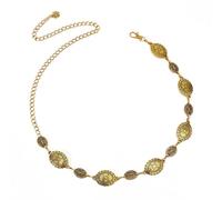 Cintura a catena dorata da donna scava fuori in metallo Daisy Chain Belt Western Boho Cinture a catena per le donne Cintura a catena regolabile in vita per vestito Jeans Cowgirl Concho Cintura vintage