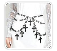 Cintura a catena in stile gotico a strati, stile bohémien, da donna, regolabile, catena per il ventre pesante, punk gotico, accessori per gioielli emo grunge da donna