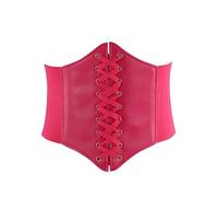 Cintura a corsetto da donna a con lacci femminile in pelle PU moda Vita dimagrante Corsetto vintage larga nera for ragazza per feste, matrimoni, gite(Green)
