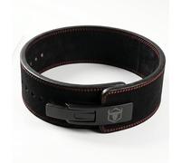 Cintura a leva per powerlifting, 10/13 mm (approvata USPA e IPL) per sollevamento pesi estremi, supporto in pelle per stacchi e squat (10 mm, nero, XL)
