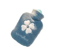 Cintura Ad Acqua Calda 2PCS Flannel Hot Water Bottle Hand Warmer Winter Cute Water Bottle for Girls Portable Waist Hand Bed Warm Bottles 500/1000ml Borsa Dell'acqua Calda In Gomma(Blue 500ML)
