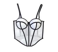 Cintura addominale dimagrante pieghevole piccola bretella elastica giovane bella dolce tubo di pesce corto top da sposa biancheria intima, bianco, 46