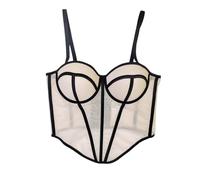 Cintura addominale dimagrante pieghevole piccola bretella elastica giovane bella dolce tubo di pesce corto top da sposa biancheria intima, cachi, 44