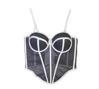 Cintura addominale dimagrante pieghevole piccola bretella elastica giovane bella dolce tubo di pesce corto top da sposa biancheria intima, Nero , 46