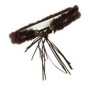 Cintura alla moda legata in vita con accento peloso in peluche per le donne cintura regolabile in vita accessorio jeans alla moda uso quotidiano, Marrone, Taglia unica
