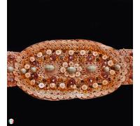 cintura alta in finta pelle accessori da donna macramè ricamata perline preziosa