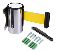 Cintura barriera retrattile for code Nastro di sicurezza in acciaio inossidabile da 2 m for pareti controllo della folla for eventi bancari aeroporti al dettaglio(Yellow,2M(6.6FT))