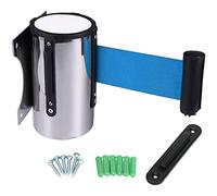 Cintura barriera retrattile for code Nastro di sicurezza in acciaio inossidabile da 2 m for pareti controllo della folla for eventi bancari aeroporti al dettaglio(Blue,2M(6.6FT))