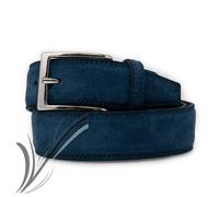 Cintura blu scamosciata da uomo donna cinta in pelle camoscio casual per jeans