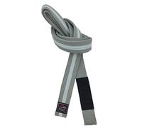 Cintura brasiliana per jiu-jitsu giovanile con sistema di grado BJJ sotto i 16 anni, larghezza 4 cm, per bambini, bianco, grigio, giallo, arancione, verde, Grigio-bianco, 240cm
