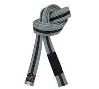 Cintura brasiliana per jiu-jitsu giovanile con sistema di grado BJJ sotto i 16 anni, larghezza 4 cm, per bambini, bianco, grigio, giallo, arancione, verde, Grigio-nero, 260cm