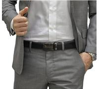 Masters & Stylists Cintura Uomo Nera, Cintura in Pelle con Fibbia Automatica Senza Buchi, Cinta Elegante e Resistente, Regalo Uomo, Larghezza 3.1cm, Lunghezza 120cm