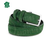 Cintura Cinta Uomo Donna Verde in Vera Pelle Camoscio Casual Accorciabile