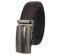 Cintura Cinta Uomo in Pelle Marrone Elegante Automatica Fibbia Regolabile 110 A4