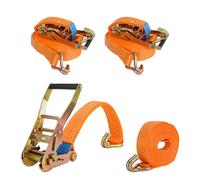 Cintura Con Cricchetto 2x Cinghia Fissaggio 2 Pz. con Gancio 5000 KG 8 M 50mm