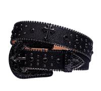 Cintura con diamanti artificiale, moda donna Cowboy occidentale Cintura con strass design cintura in pelle con intarsio jeans con cintura con diamanti artificiali