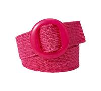 Cintura con Fibbia Regolabile Fascia Elastica da Donna Intrecciata Cintura Larga Color Paglia Vintage, Rosa Rossa, Taglia unica