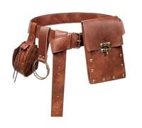 Cintura con marsupio Steampunk e custodia for telefono, accessorio for cosplay medievale rinascimentale for uomini donne, in pelle PU(Bruin)