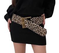 Cintura con stampa animalier leopardi alla moda, ampia cintura in vita per uso quotidiano per gli appassionati di moda per feste