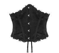 Cintura Corsetto Girdle In Velluto Nero Con Pizzo Steampunk Goth