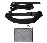 Cintura da allenamento con imbracatura regolabile in neoprene, corda elastica per nuoto stazionario in piscina (nero)