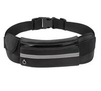 Cintura da corsa con supporto per telefono, marsupio da corsa per telefoni, cuffie e bottiglia d'acqua, cintura da corsa impermeabile per donne e uomini (nero), Nero , Taglia unica, corsa, palestra