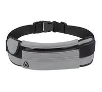 Cintura da corsa con supporto per telefono, marsupio da corsa per telefoni, cuffie e bottiglia d'acqua, cintura da corsa impermeabile per donne e uomini (nero), grigio, Taglia unica, corsa, palestra