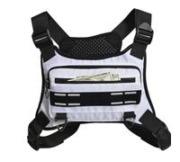 Cintura da corsa per cellulare - Waterproof Bag | Cell Phones Jogging Running Belt | Protects Phone/Money/Card/Keys, Ideal For Swimming, Rafting, Kayaking Reflective Chest Pocket Adjustable, bianco