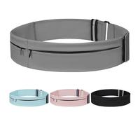 Cintura da corsa per donne e uomini, leggera, con tasca per bottiglia d'acqua, porta telefono multitasche, custodia da corsa, grigio, Large-31.5" - 45.3", Mordern