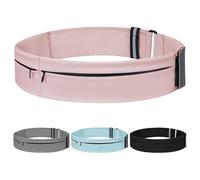 Cintura da corsa per donne e uomini, leggera, con tasca per bottiglia d'acqua, porta telefono multitasche, custodia da corsa, rosa, Medium-23.6" - 33.5", Mordern