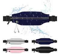 Cintura da corsa sottile per uomini e donne marsupio marsupio porta telefono tasca riflettente cerniera tasca allenamento ciclismo fitness, Blu, 1 cintura da corsa sottile