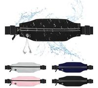 Cintura da corsa sottile per uomini e donne marsupio marsupio porta telefono tasca riflettente cerniera tasca allenamento ciclismo fitness, nero, 1 cintura da corsa sottile