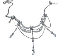 Cintura da donna a più strati con perle e nappe, elegante catena per il corpo con lunghezza regolabile per feste e festival con nappe in vita, Misura unica, come descritto, come descritto