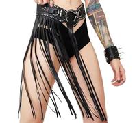 Cintura da donna con nappa, vintage, medievale, romana, punk, cintura in pelle PU, ampia cintura in vita Rocker vintage con frange per abito da vichingo, gonna per cavaliere, costume LARP, Halloween,