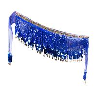 Cintura da donna con paillettes e nappe in vita, sciarpa per fianchi, cintura da prestazione, cintura da uomo 44, Bu2, Taglia unica