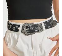 Cintura da donna di stile retrò americano dalla subcultura di Tagli UnicaGeometrico,Colore unicoPoliuretano