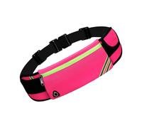 Cintura da jogging ventilata con linee riflettenti, spazio sicuro per accessori durante gli esercizi serali, corsa, cintura regolabile in vita per la corsa, Rosso rosato