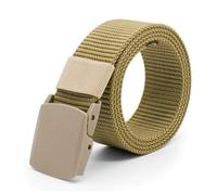 Cintura da lavoro da uomo, in tessuto di nylon regolabile, per pendolari all'aperto, cintura elastica in tessuto, senza metallo, adatta per lavoro, tempo libero, cachi, 120 cm