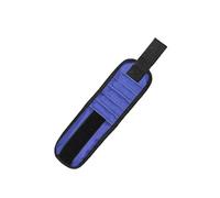Cintura da polso professionale con 50 magneti, design magnetico a cinque file per tenere viti, chiodi, punte da trapano, supporto da polso regolabile resistente, organizer per cantiere (blu)