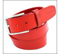 Cintura da Uomo di vera Pelle Rossa Cinta Donna in Cuoio Artigianale Sportiva IT