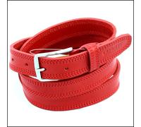 Cintura da Uomo di vera Pelle Rossa Cinta Donna in Cuoio Sportiva Accorciabile