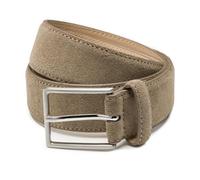 Cintura da uomo in pelle scamosciata Bobby, larghezza 3,5 cm, Grigio talpa, 105 cm (Totale lengte 105 cm)