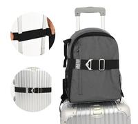 Cintura Da Viaggio 2 In 1 per Bagagli per Cinghie Sopra La Maniglia per Aggiungere Una Borsa Cinghia Regolabile per Bagagli Da Viaggio Con Fibbia In Lega Cintura Elastica per Borsa A Mano(Nero)