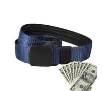 Cintura da viaggio sicura: cintura antifurto, tasca di sicurezza | Scatola a portafoglio integrata, comoda e pratica cintura per trasportare specie preziose e oggetti quando si viaggia, Blu scuro